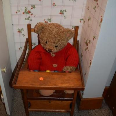 Vintage Pottie Chair & Teddy Bear