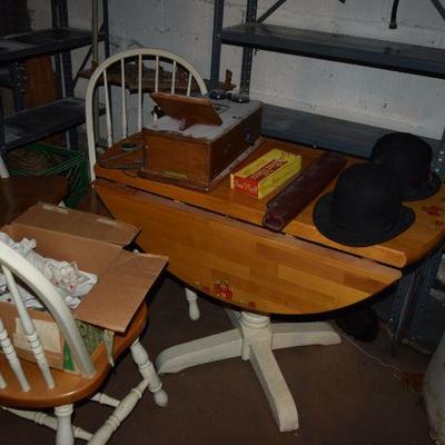 Drop Leaf Table, Chairs, Collector Items