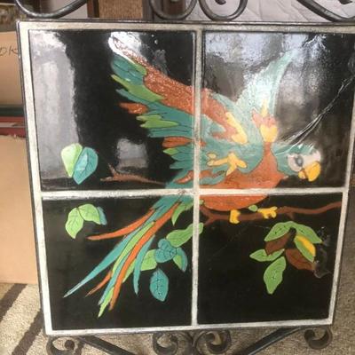 Catalina tile parrot plaque