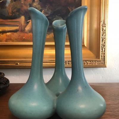 Van Briggle triple vase