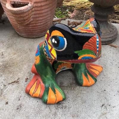 Talevera large frog planter, Mexico