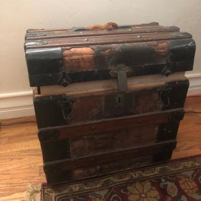 Child's late 1800s steamer trunk 