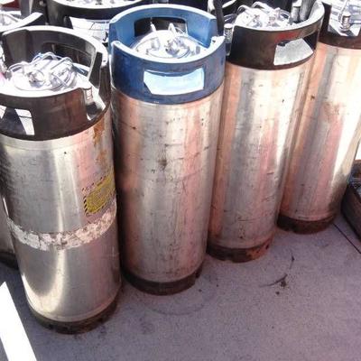Lot of (4) 5 Gallon Soda Canisters