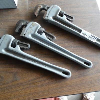 14 aluminum pipe wrenches.