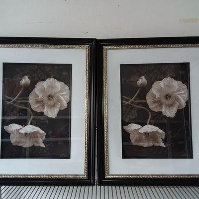2 Sepia Floral Prints