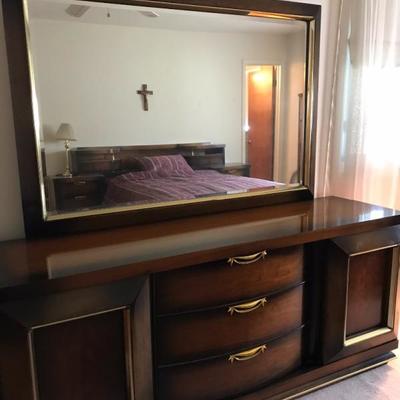 Mid century Bassett Dresser with Mirror