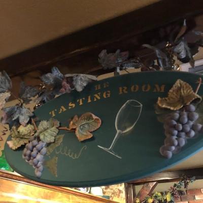 Wooden wine sign 