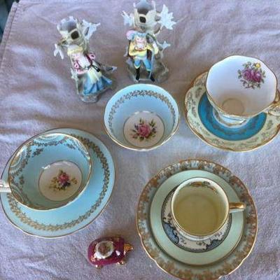 ICT014 Four Vintage Tea Sets & Figurines