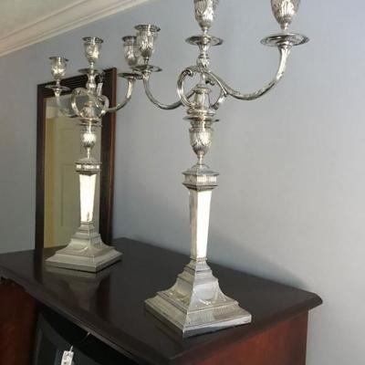 Sterling Silver Candelabras  Approx 15 lbs each  25