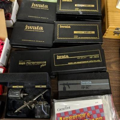 iwata Airbrushes, Badger Airbrushes, and others
