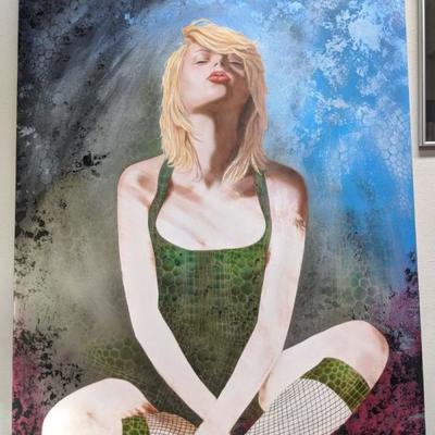 Large Unfinished Painting of Taylor Swift by Ron Shuey