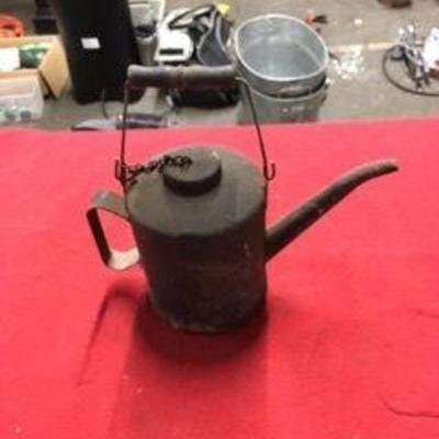 Antique Metal Tea Pot with wood handle