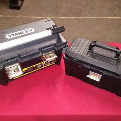 Two Plastic Toolboxes - One with Removable Tray