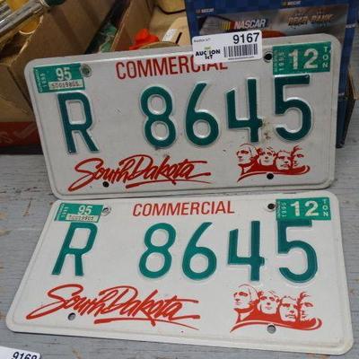 Pair Vintage Commercial license plates