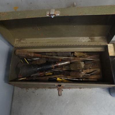 Tool box with screw drivers