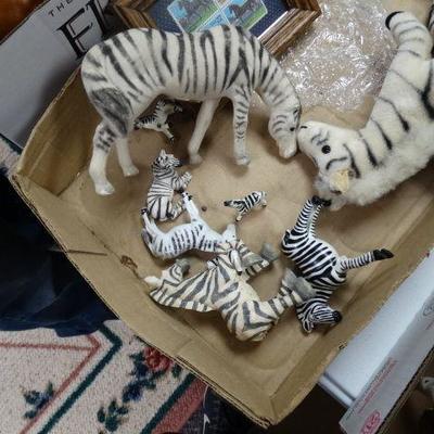 Various Zebra figurines