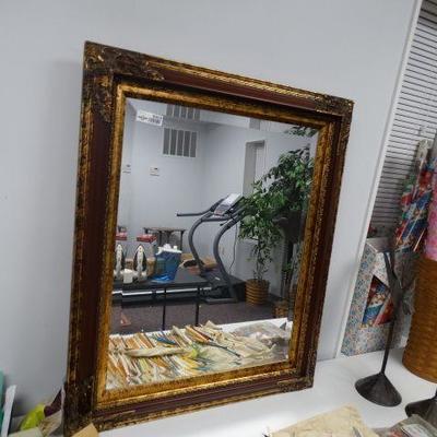 Nice wood frame wall mirror