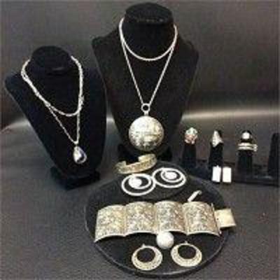 Sterling Earrings, Necklaces and Rings
