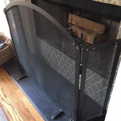 Restoration Hardware Fireplace Tri=panel Screen - purchased new @ $425