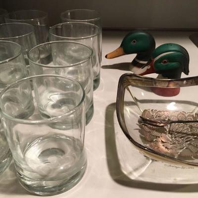 Glassware, Georges Briard, Mallard Salt and Pepper Shakers