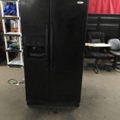 Black Whirlpool Side  Side Refrigerator