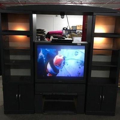 Sony Projection TV and Matching Lighted Entertainm ...