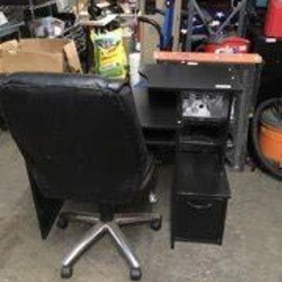 Black Student Desk and Rolling Office Chair