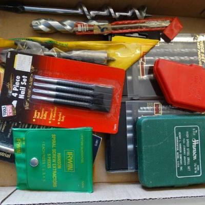 Lot of various size drill bits.