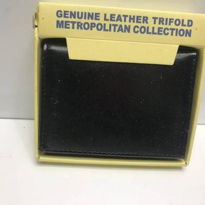 Genuine leather trifold wallet