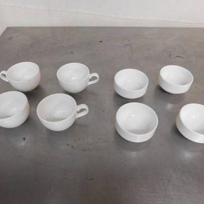 4 Steelite Coffee Cups and 4 Bowls