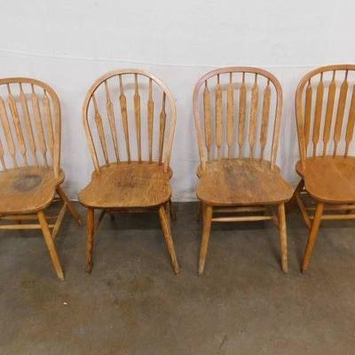 4 Dining Height Wood Chairs