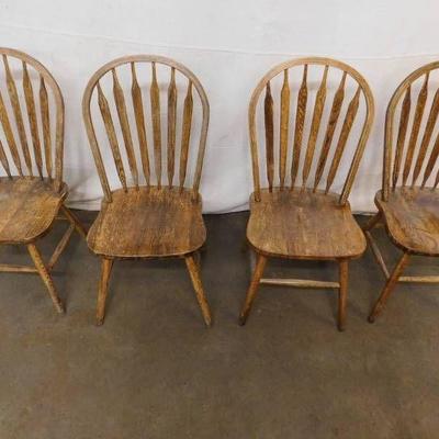 4 Dining Height Wood Chairs.