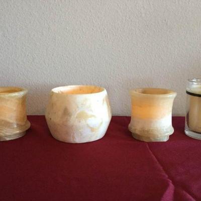 Egyptian Alabaster Candle Holders