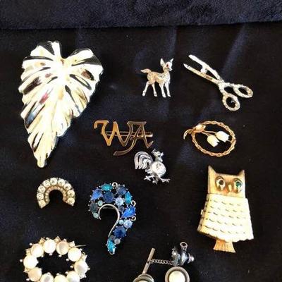 Costume Jewelry Pins, Cuff Links, and Tie Pin