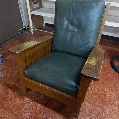 Stickley Oak Spring Seat Rocking Chair