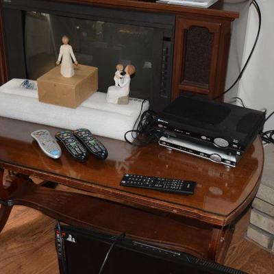 Electronics, Vintage Side Table, Figurines