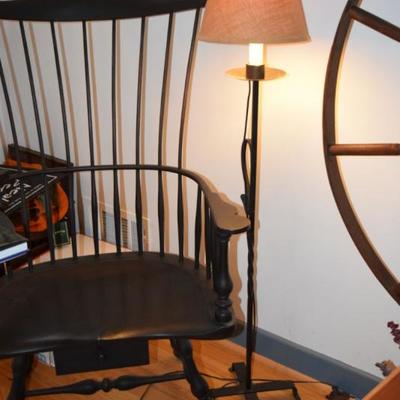 Wood Chair, Floor Lamp