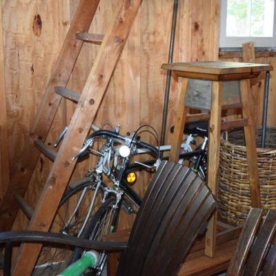 Ladder, Bikes, Chairs, & Baskets