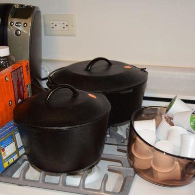 Cast Iron Pots, Boxed Food Items