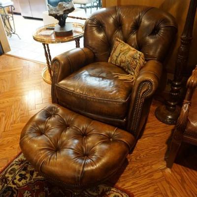 Leather Chair with footstool