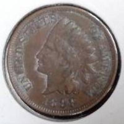1899 Indian Head Penny, AU Detail