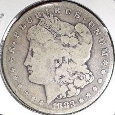 1883 S Morgan Silver Dollar, Very Good Detail