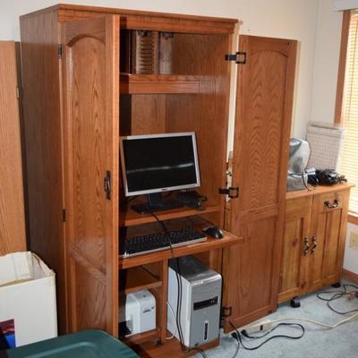 Computer Cabinet, Computer, & Accessories