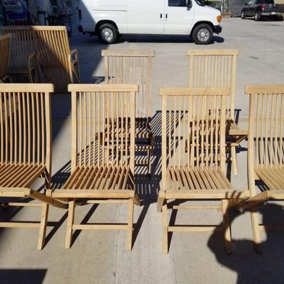 Outdoor teak and deck chairs