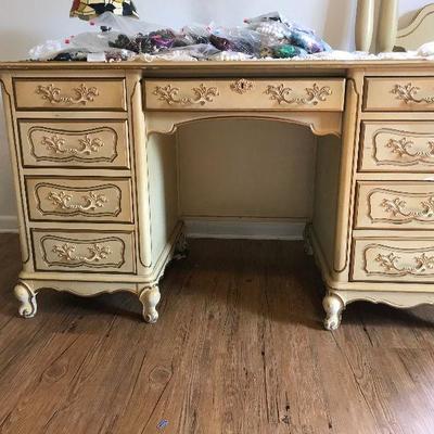 French Provincial Style Writing Desk with Drawers. Price $65