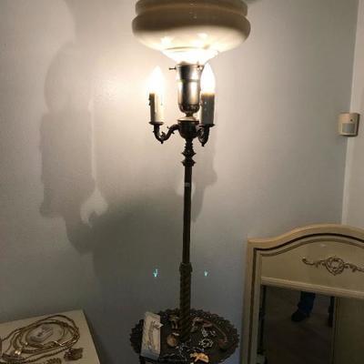 Antique Brass Floor Lamp, 3 lights Price $50