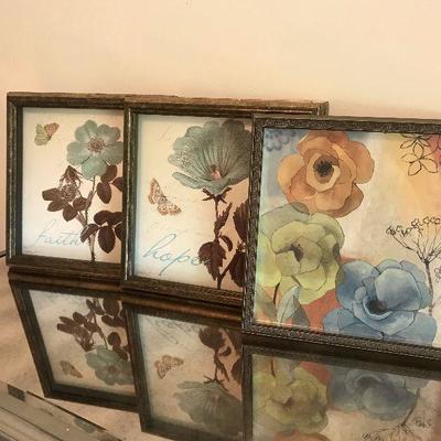 Floral Decorative Framed Pictures (12