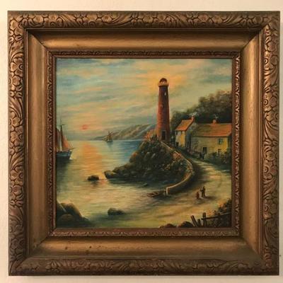 Light House Art Painting by T. Gribble (approx 24
