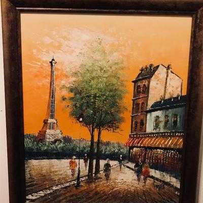 Paris Scene Paint signed by Burnett (different colors than what she normally uses)  (approx 24