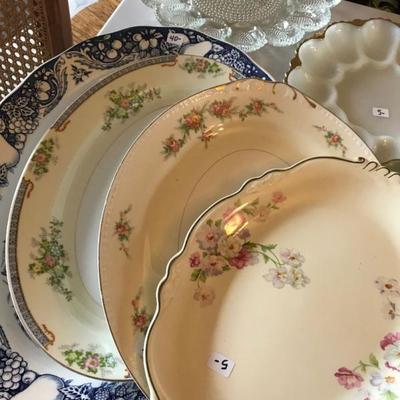 variety of antique platters